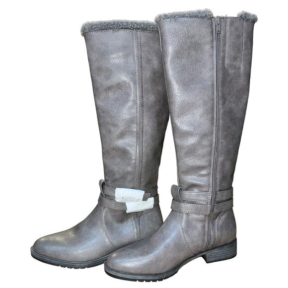 Naturalizer Garrison Cozy Womens Faux Leather Tall Knee-High Boots Gray size 9 - Picture 2 of 11